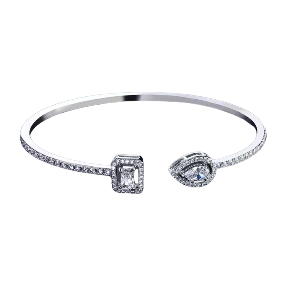 Adjustable Tokyo Bangle in Silver displayed over a white background.