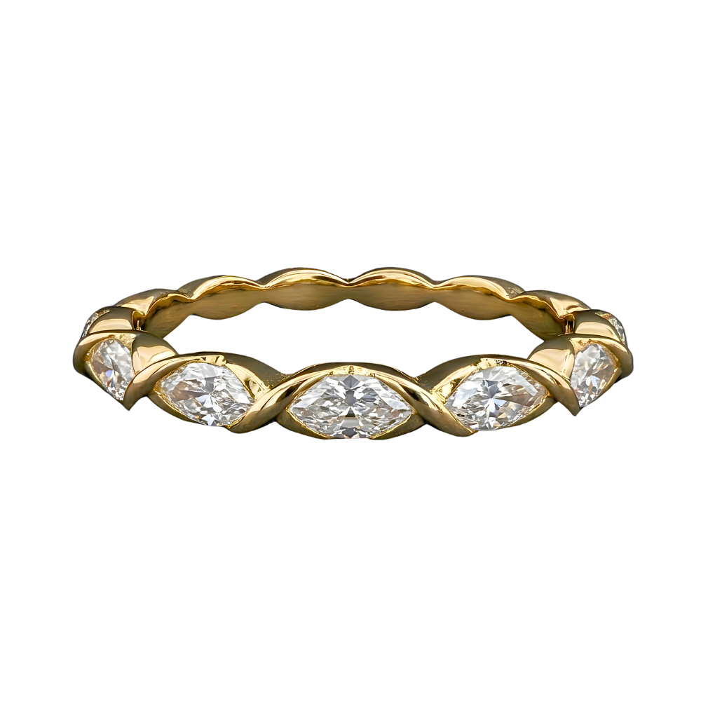 Twisted Crystal Band Ring