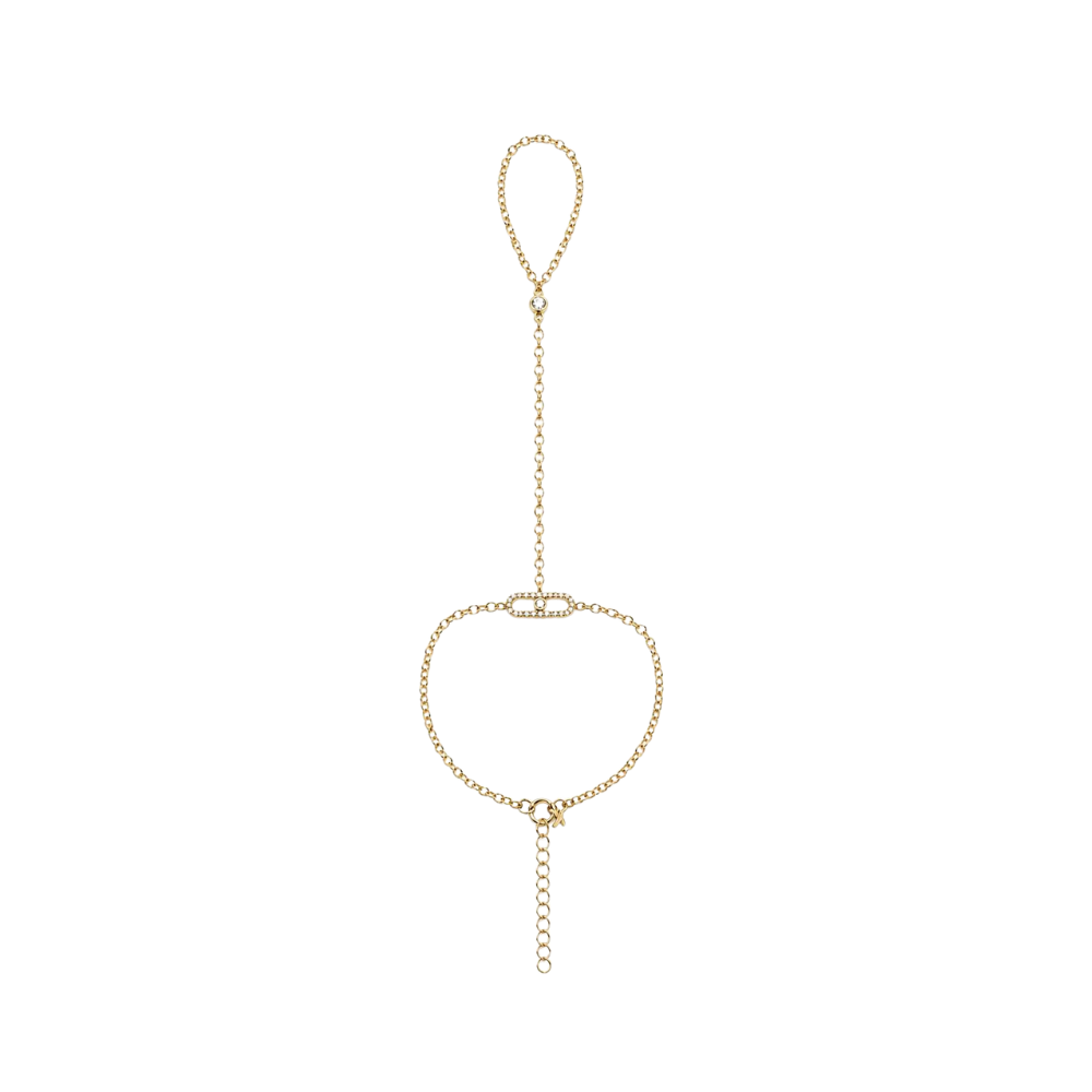 Veil Drop Hand Chain Bracelet (Gold)