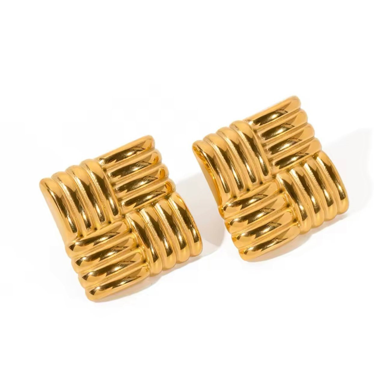 Golden Matrix Studs 18k Gold Plated Stainless Steel