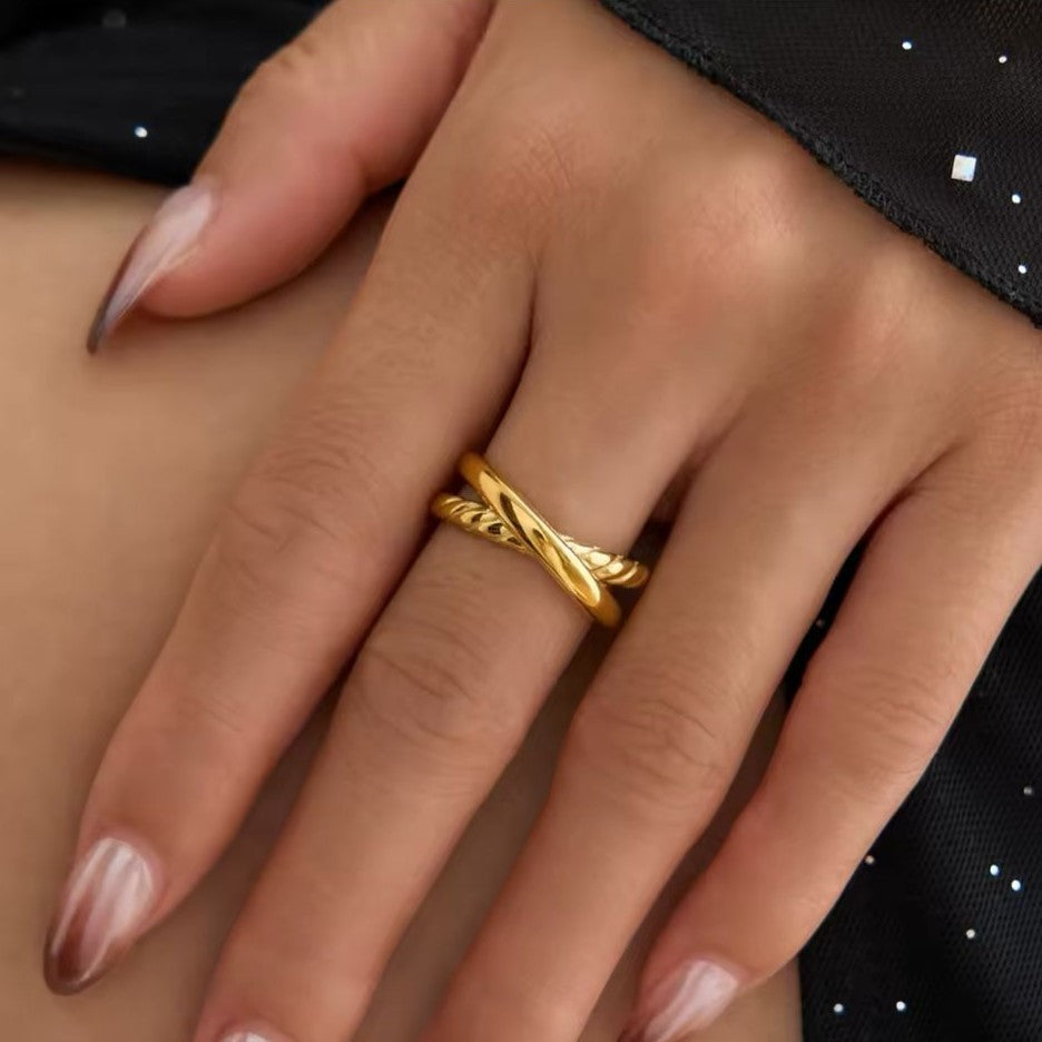 Vintage-Inspired Twine Ring Stainless Steel