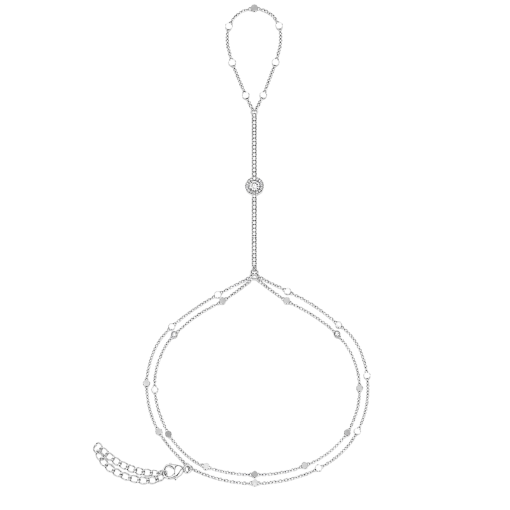 Zaria Hand Chain Bracelet (Silver)