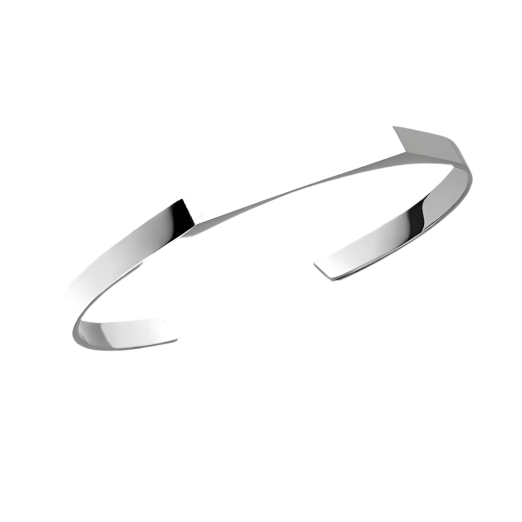 Silver bracelet on a white background